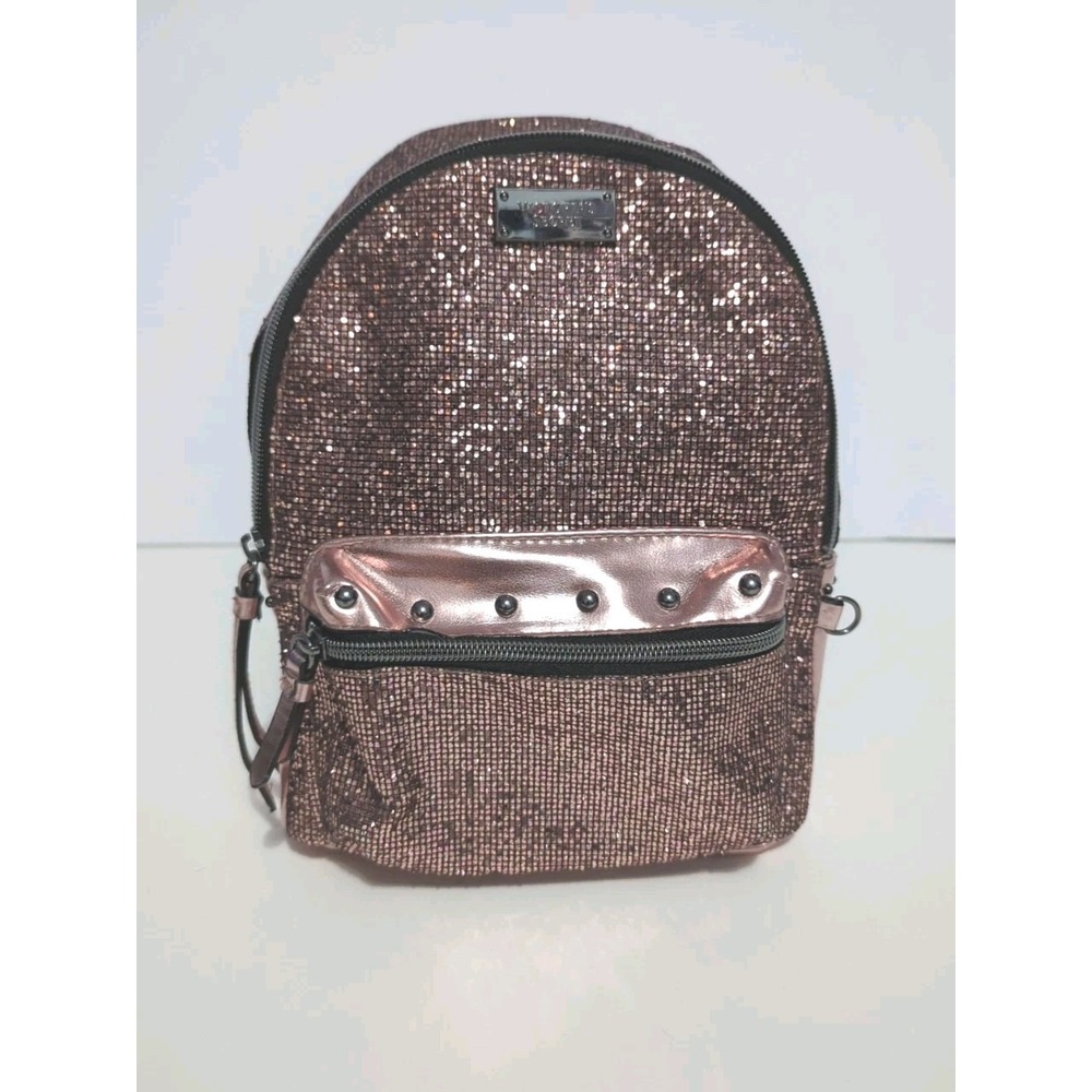 Victoria Secret Sparkly Pink Mini Backpack Sequins Metallic Pink Party City club